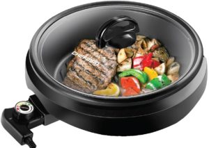 Chefman 3-IN-1 Electric Indoor Grill Pot & Skillet, Versatile - Slow Cook, Steam, Simmer, Stir Fry and Serve