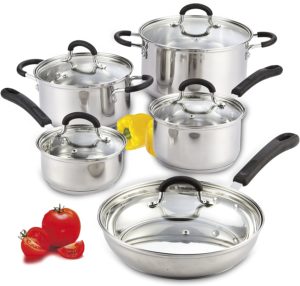 Cook N Home 10-Piece Stainless Steel Cookware Set