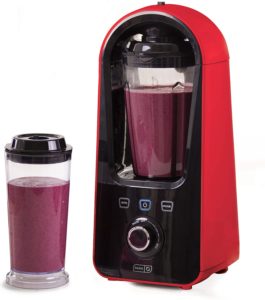 Dash DVB300RMRD Vacuum Sealer Blender with Stainless Steel Blades for Juices, Coffee Drinks, Frozen Cocktails, Smoothies, Soup, Fondue & More, 1.5L, Red