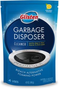 Glisten Disposer Care Cleaner with Foaming Bleach Alternative.