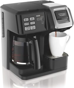Hamilton Beach 49976 FlexBrew Coffee Maker, Single Serve & Full Pot, Compatible with K-Cup Pods or Grounds, Programmable, Black