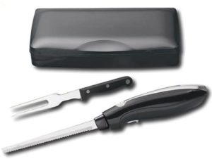 Hamilton Beach Electric Knife, with Stainless Steel Blade, and Ergonomically Designed Handle for Easy Grip, with a Sturdy Neat Case, BONUS FREE Carving Fork Included