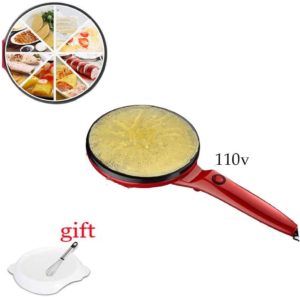 Newest Portable Electric Crepe Maker, 110V Electric Griddle Non-stick Easy-cleaning Crepe Pan, Automatic Temperature Control for Crepes, Pancakes, Bacon, Tortilla