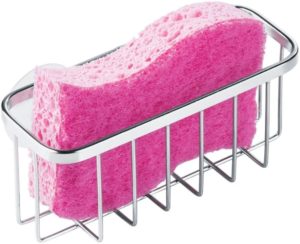 iDesign Gia Kitchen Sink Suction Holder for Sponges, Scrubbers, Soap, Kitchen, Bathroom