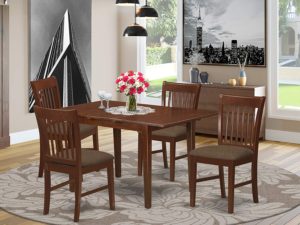 5 Pc Kitchen nook Dining set - Table with a 12in leaf and 4 Dining Chairs
