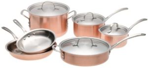 Calphalon T10 Tri-Ply Copper 10 Piece Set, Brown
