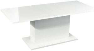 CozyCasa Extensible Dining Table Flexible Seating Wooden Oak Gloss White G Desk 90-200cm for 4 to 8 Persons for Dining Room Farmhouse Kitchen Restaurant