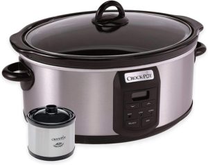 Crock-Pot SCCPVS703-S 7-Quart Programmable Slow Cooker with Little Dipper Warmer, Stainless Steel