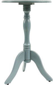 Decor Therapy Simplify Pedestal Accent Table, Antique Arctic Blue