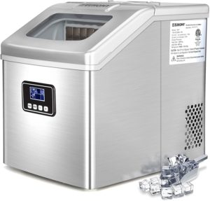 Euhomy Ice Maker Machine Countertop, 40Lbs/24H Portable Compact Ice Cube Maker with Ice Scoop And Basket Perfect For Your Home.