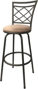 Halfy Round Seat Counter-to-Bar Height Adjustable 360 Degree Swivel Metal Bar Stool, Brown