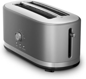 KitchenAid Toaster with High-Lift Lever KMT4116CU 4-Slice Long Slot, Contour Silver