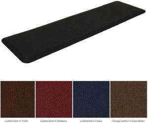 NewLife by GelPro Anti-Fatigue Nonslip 1/2" Thick Hard Floor Utility Mat for Garage, Patio and Kitchen, 20" x 72", Leather Grain Black