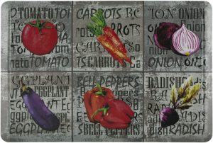 Ornavo Home Non Slip Premium Printed Kitchen Anti Fatigue Comfort Floor Mat - No Odor - Waterproof & Cleanable - 24" W x 36" L - Vegetables