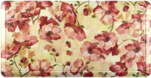 20" x 39" Oversized Cushioned Embossed Gentle Step Anti-Fatigue Kitchen Mat (Red Poppy Floral)