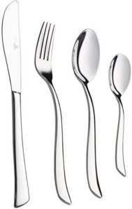 Royal 20-Piece Silverware Set – 18/10 Stainless Steel Utensil Forks Spoons Knives Set, Mirror Polished Cutlery Flatware Set - Curved Design