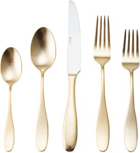 Towle Living 5165791 20-Piece Ashwell Gold Forged Stainless Steel Flatware Set, Service of 4