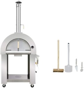 32.5" Wood Fired Stainless Steel Artisan Pizza Oven or Grill, Outdoor or Indoor