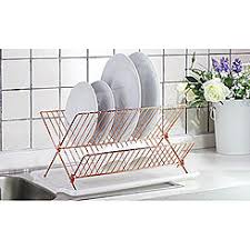 Deluxe Chrome-plated Steel 2-Tier Dish Rack with Drainboard/Cutlery Cup (BlackII)