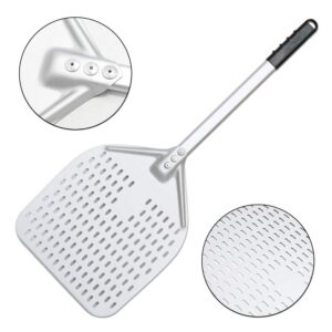 Perforated Pizza Peel 12 Inch Wide, 22 Inch Overall,Outdoor Pizza Oven Accessories